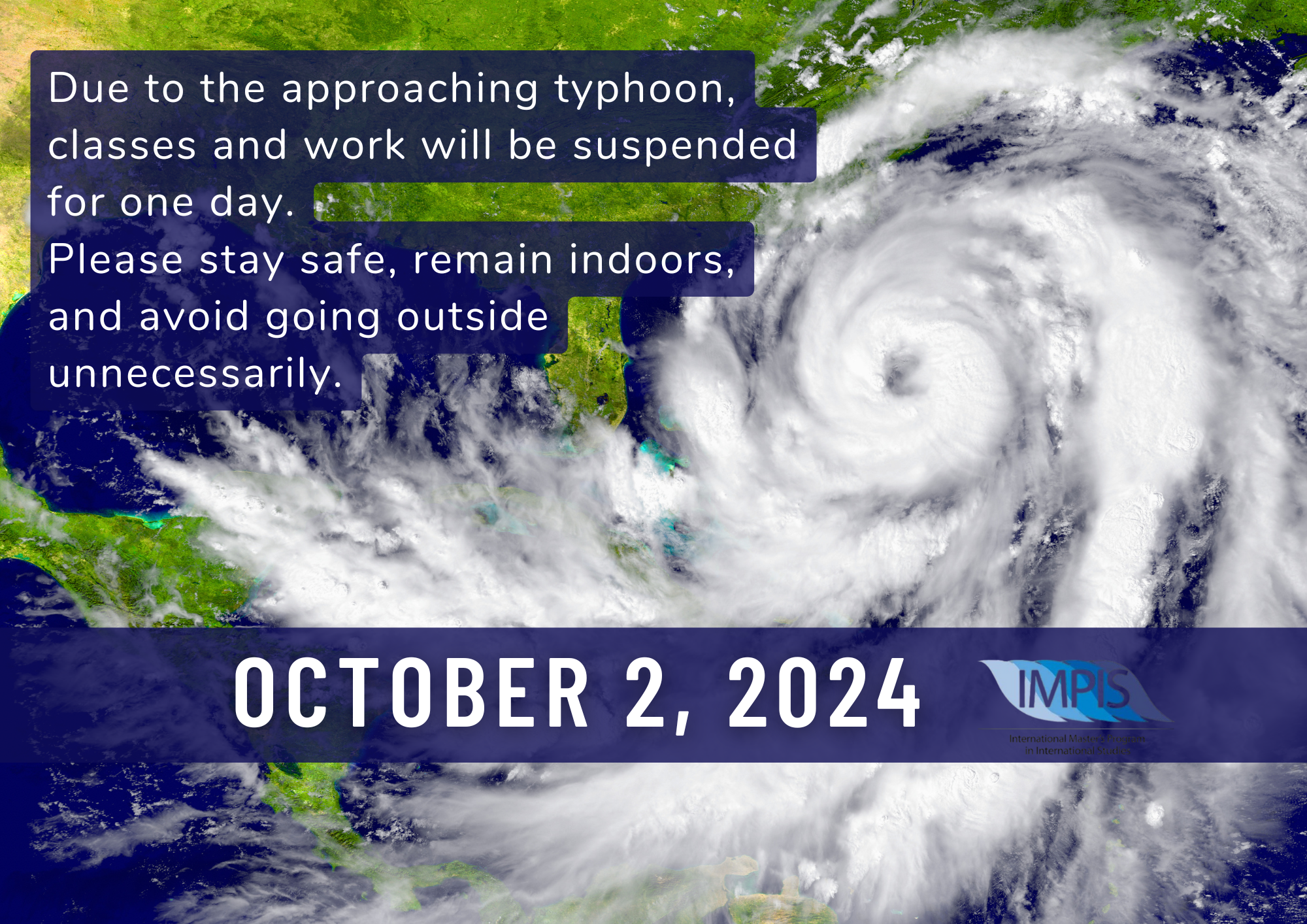 Typhoon Krathon is approaching, please stay safe.